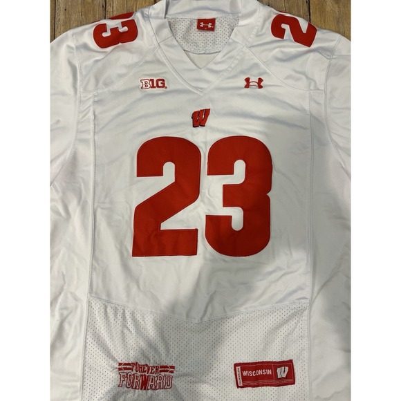 Wisconsin Badgers #23 Jonathan Taylor White Under Armour Replica Jersey sz XL - Picture 4 of 8